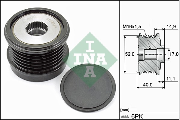 Vrijloop koppeling dynamo INA 535 0293 10