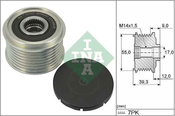 Vrijloop koppeling dynamo INA 535 0330 10