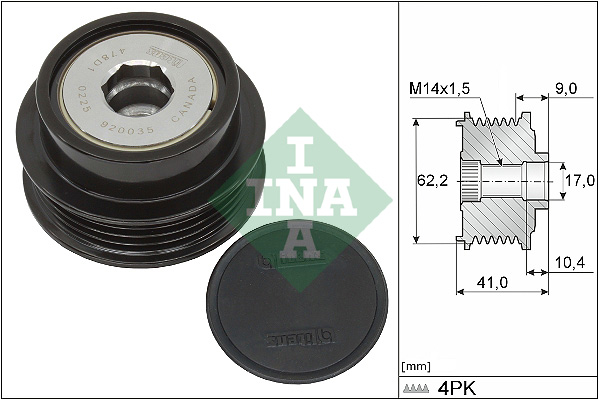 Vrijloop koppeling dynamo INA 535 0338 10