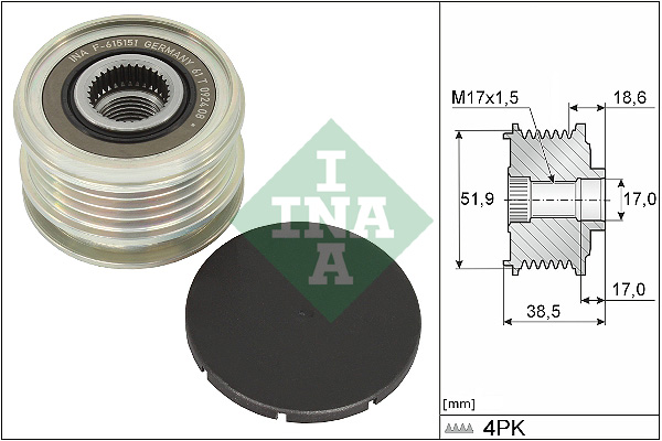 Vrijloop koppeling dynamo INA 535 0346 10