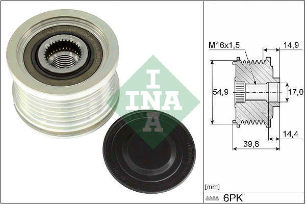 Vrijloop koppeling dynamo INA 535 0368 10