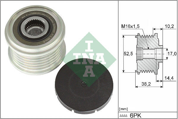 Vrijloop koppeling dynamo INA 535 0369 10