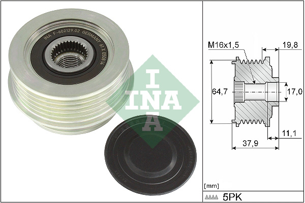 Vrijloop koppeling dynamo INA 535 0370 10