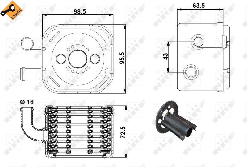 NRF Oliekoeler motorolie 31170