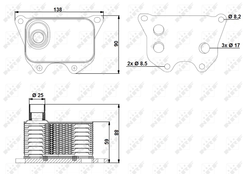 NRF Oliekoeler motorolie 31173