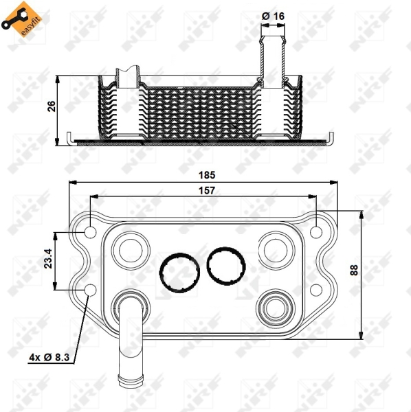 NRF Oliekoeler motorolie 31176