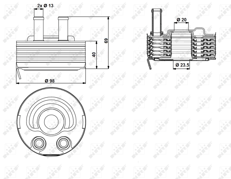 NRF Oliekoeler motorolie 31184