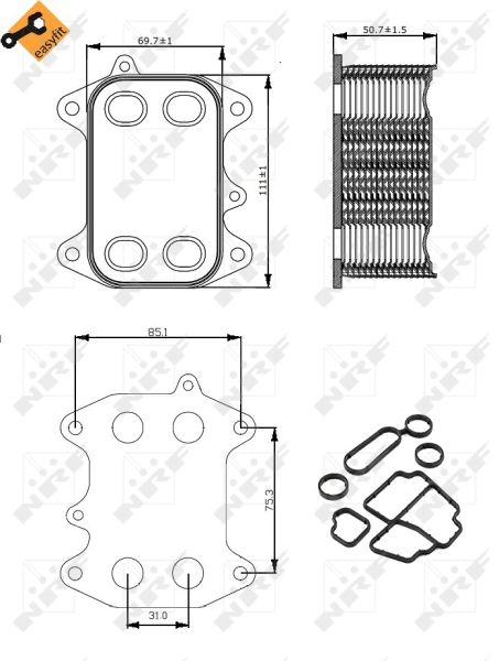 NRF Oliekoeler motorolie 31263