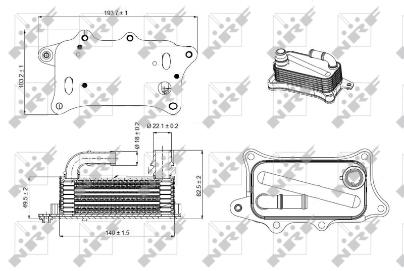 NRF Oliekoeler motorolie 31270