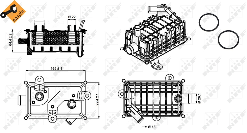 NRF Oliekoeler motorolie 31280