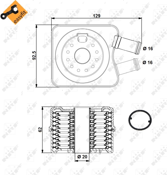 NRF Oliekoeler motorolie 31306