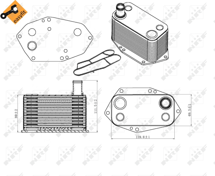 NRF Oliekoeler motorolie 31307