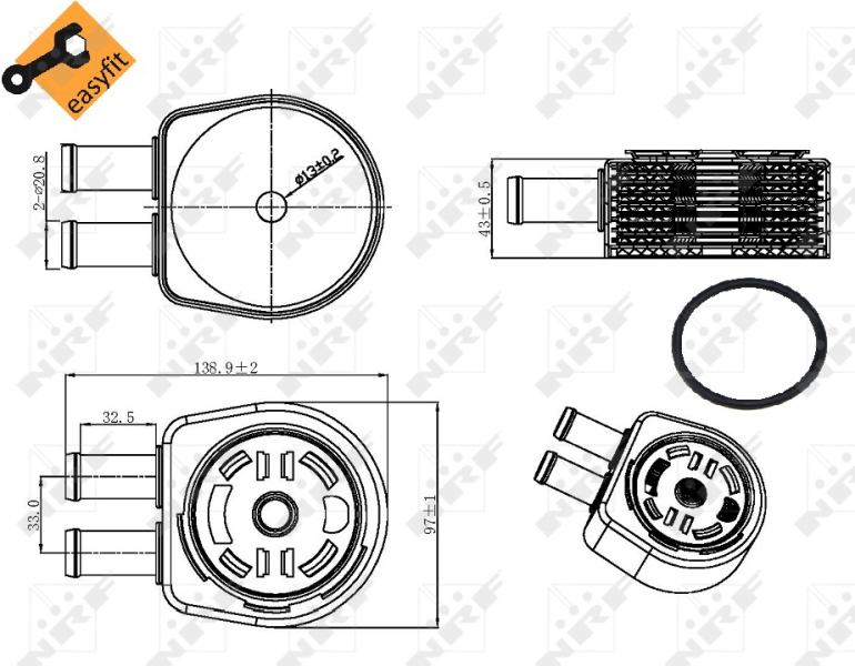 NRF Oliekoeler motorolie 31310