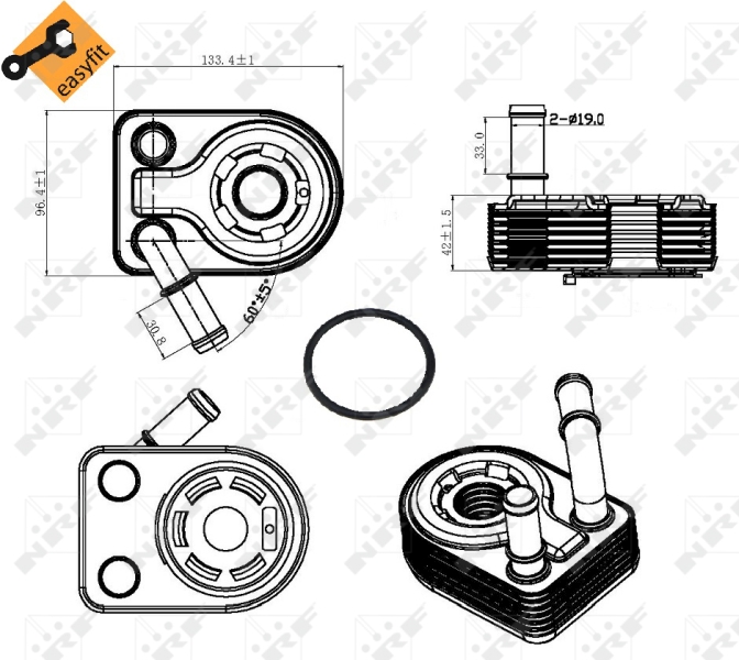 NRF Oliekoeler motorolie 31311