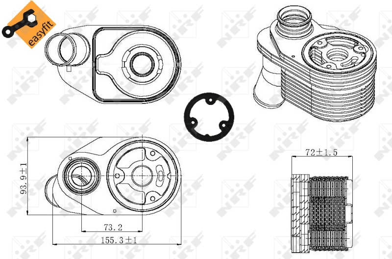 NRF Oliekoeler motorolie 31325