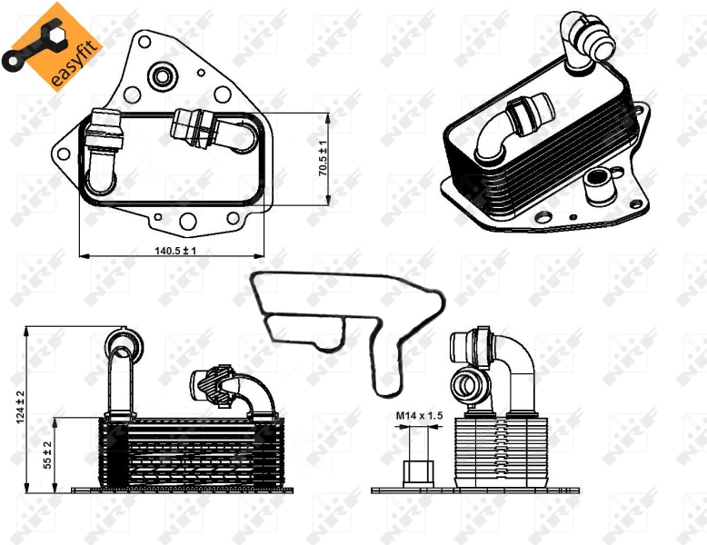 NRF Oliekoeler motorolie 31343