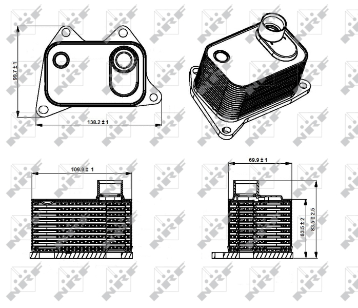 NRF Oliekoeler motorolie 31358