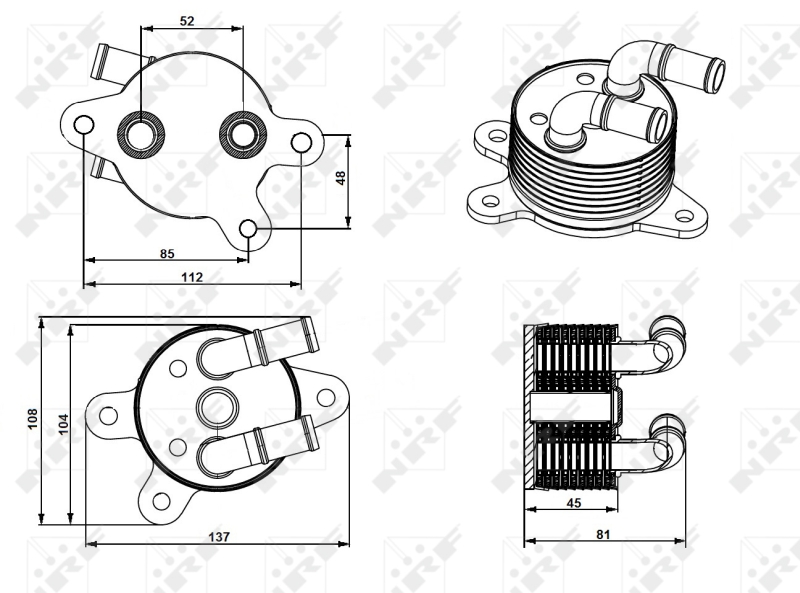 NRF Oliekoeler motorolie 31750