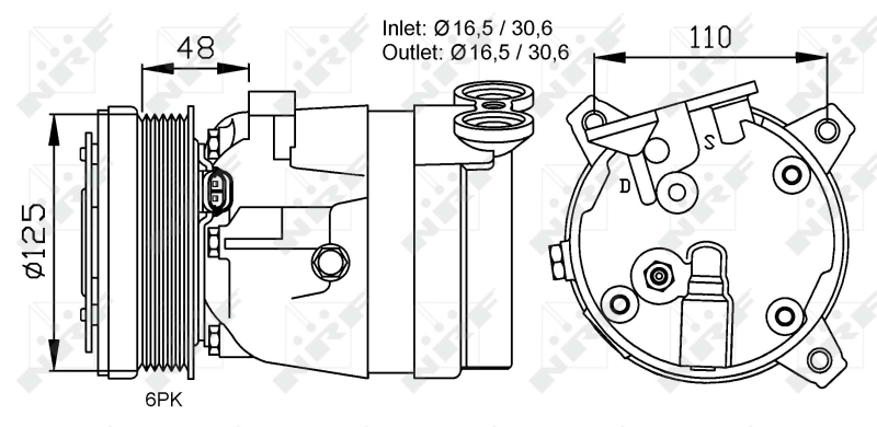 NRF Airco compressor 32022