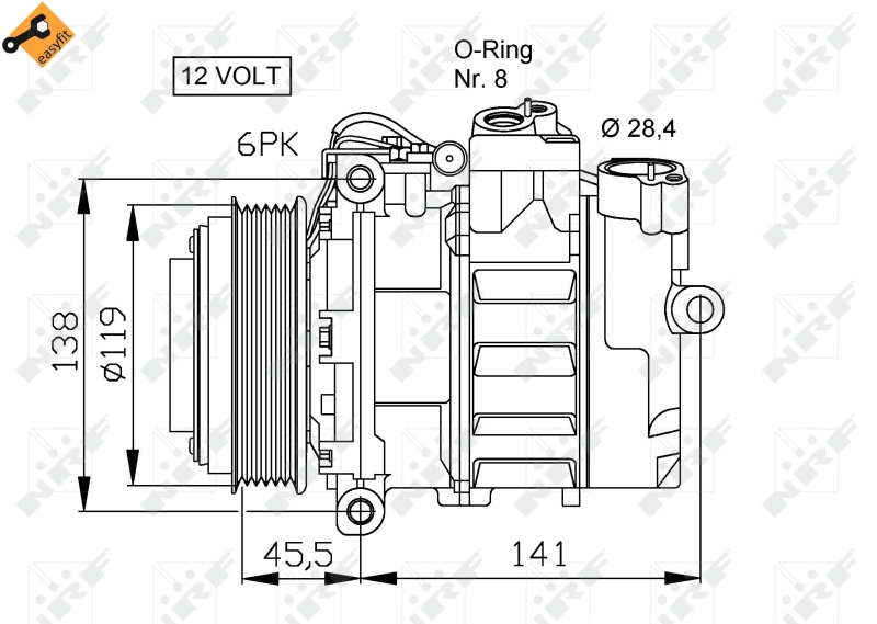 NRF Airco compressor 32053