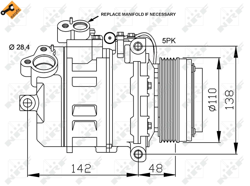 NRF Airco compressor 32123