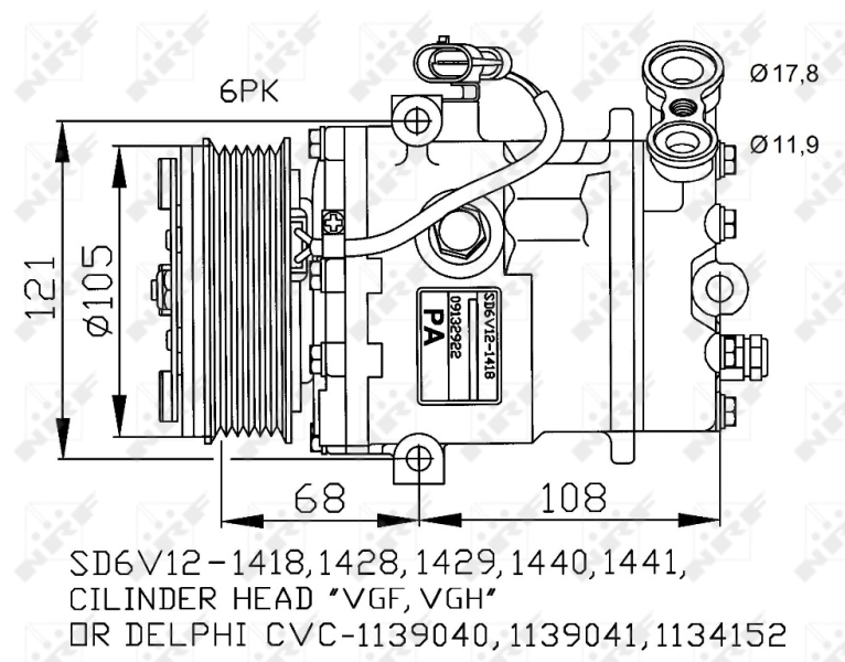 NRF Airco compressor 32172G