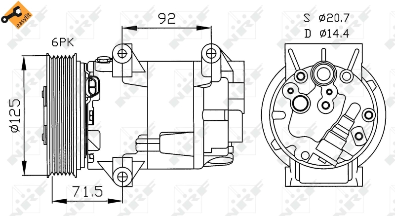 NRF Airco compressor 32208