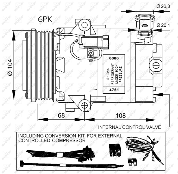 NRF Airco compressor 32428G