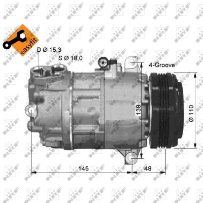 NRF Airco compressor 32493