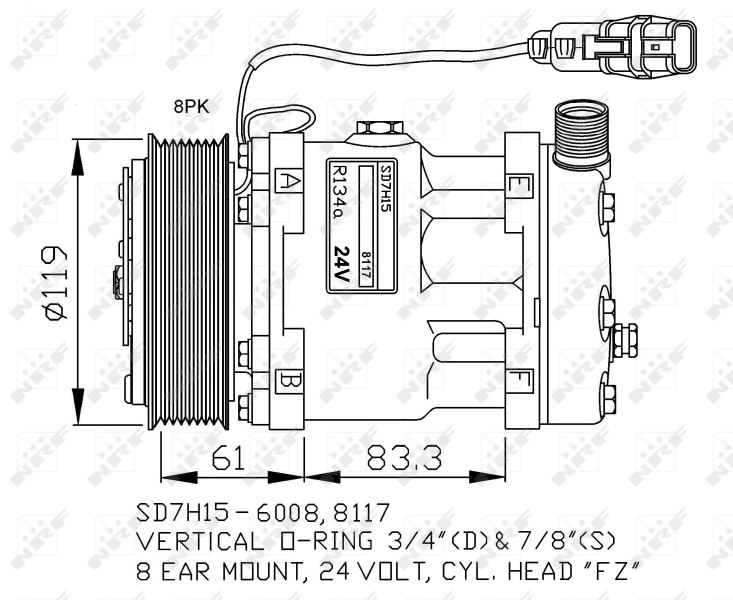 NRF Airco compressor 32706G