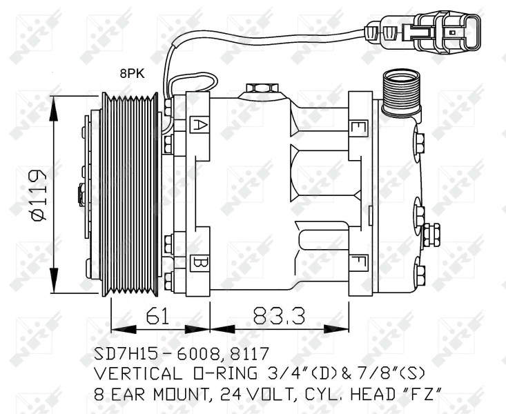 NRF Airco compressor 32706