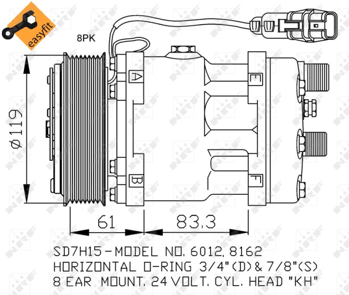 NRF Airco compressor 32707