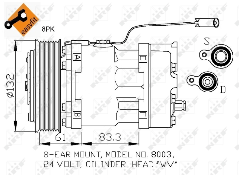 NRF Airco compressor 32753