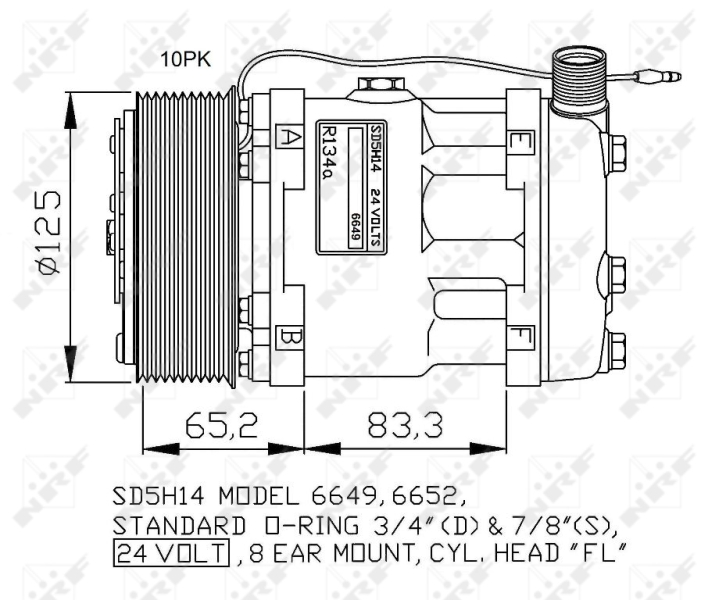 NRF Airco compressor 32764G