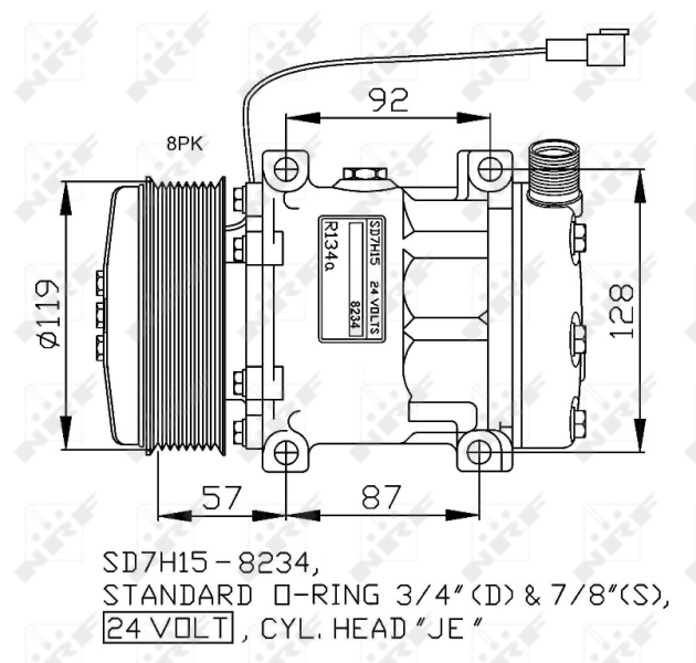NRF Airco compressor 32807G
