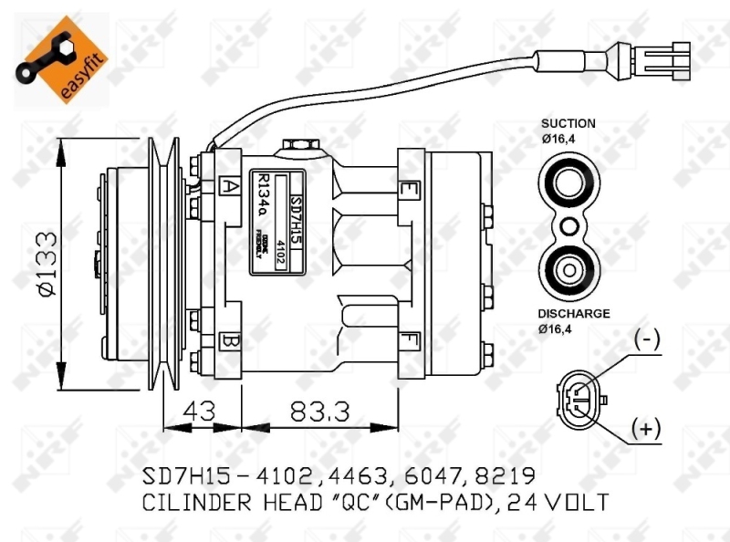 NRF Airco compressor 32808G