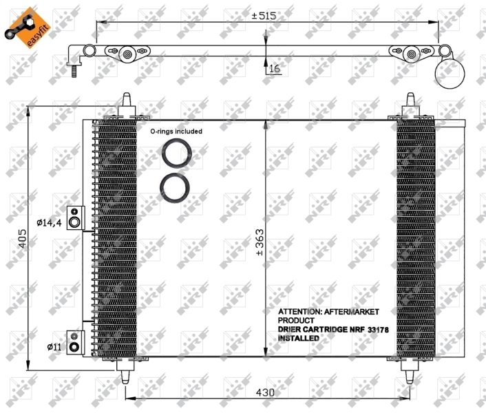 NRF Airco condensor 35843