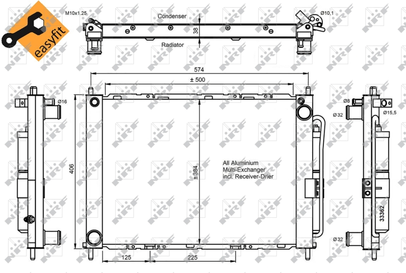 NRF Airco condensor 35886