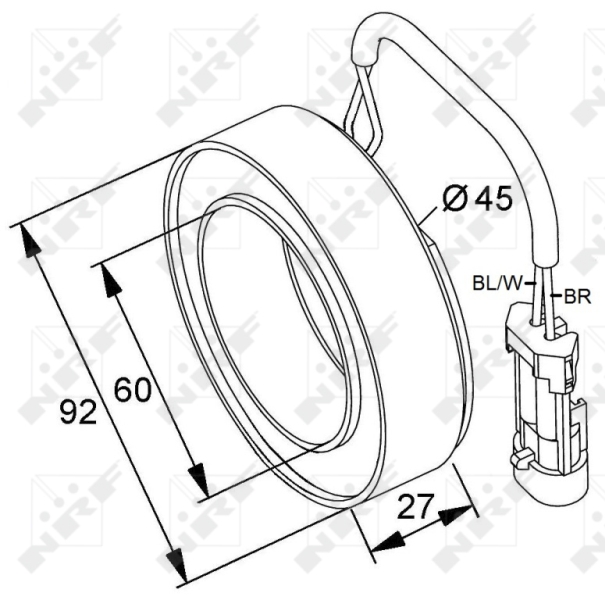 NRF Airco compressor magneetkoppeling 38420