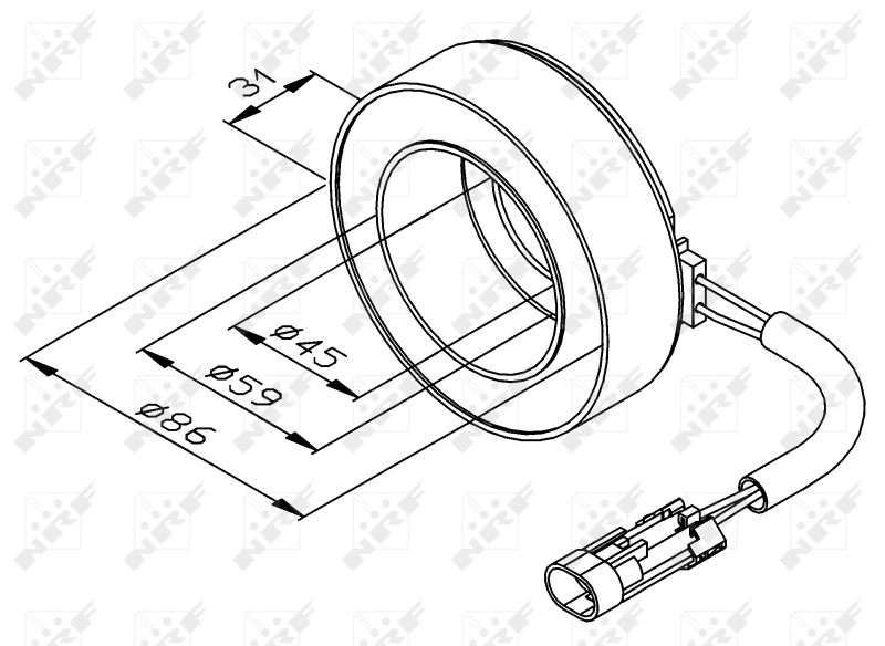 NRF Airco compressor magneetkoppeling 38475