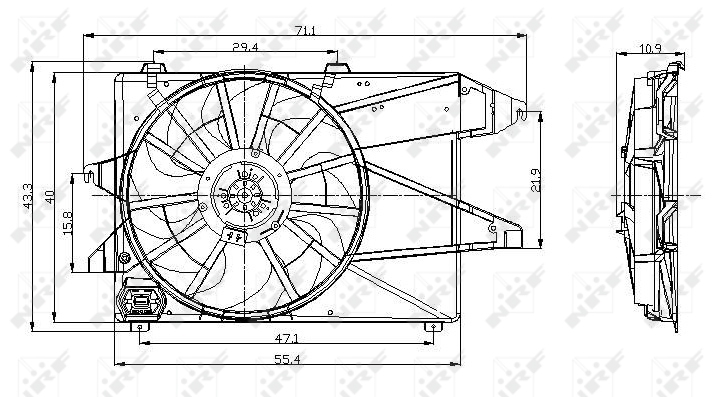 NRF Ventilatorwiel-motorkoeling 47004