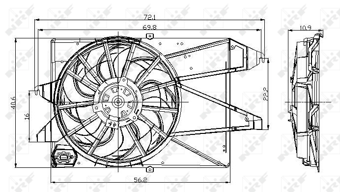 NRF Ventilatorwiel-motorkoeling 47005