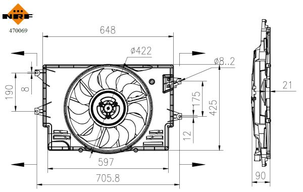 NRF Ventilatorwiel-motorkoeling 470069