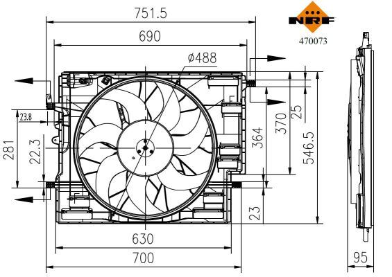 NRF Ventilatorwiel-motorkoeling 470073