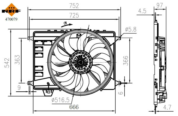 NRF Ventilatorwiel-motorkoeling 470079
