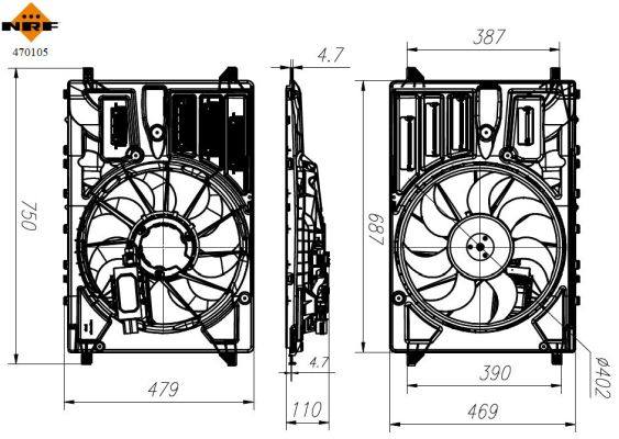 NRF Ventilatorwiel-motorkoeling 470105