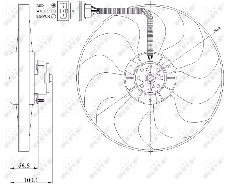 NRF Ventilatorwiel-motorkoeling 47204