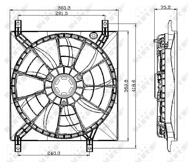 NRF Ventilatorwiel-motorkoeling 47257