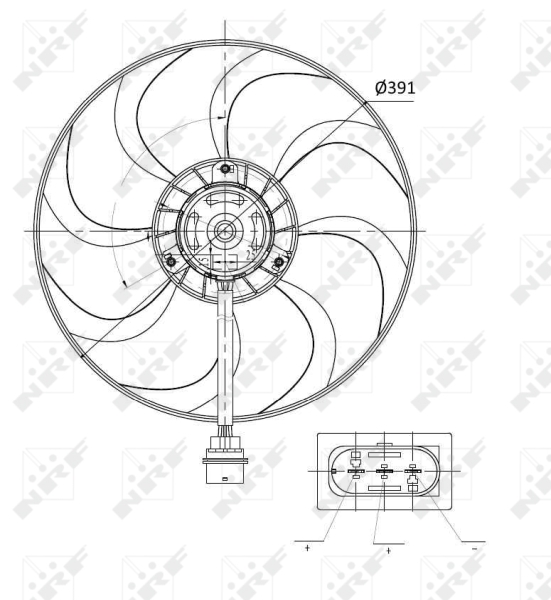 NRF Ventilatorwiel-motorkoeling 47375