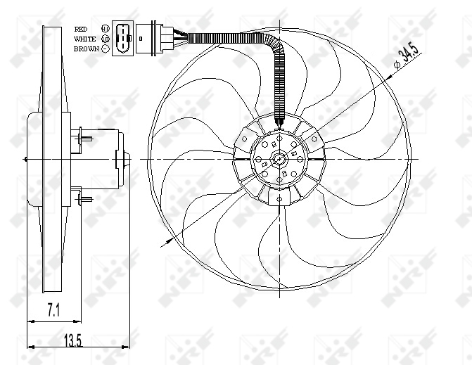 NRF Ventilatorwiel-motorkoeling 47397